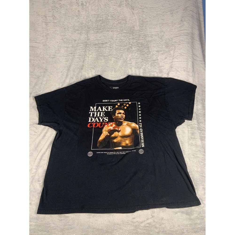 Muhammad Ali Boxing T-Shirt Make the Days Count Mens 3XL Black Tagless Ring Spun